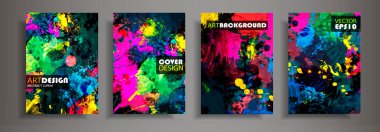 Modern tasarım A4. Renkli parlak sıvı boyalar soyut mermer dokusuna. Splash eğilimleri boyalar. Kullanılan tasarım sunumlar, baskı, el ilanı, iş kartları, Davetiyeler, takvimler, siteleri, ambalaj, kapak