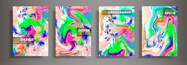 Modern tasarım A4. Renkli parlak sıvı boyalar soyut mermer dokusuna. Splash eğilimleri boyalar. Kullanılan tasarım sunumlar, baskı, el ilanı, iş kartları, Davetiyeler, takvimler, siteleri, ambalaj, kapak