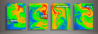 Modern tasarım A4. Renkli parlak sıvı boyalar soyut mermer dokusuna. Splash eğilimleri boyalar. Kullanılan tasarım sunumlar, baskı, el ilanı, iş kartları, Davetiyeler, takvimler, siteleri, ambalaj, kapak.