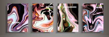Modern tasarım A4. Renkli parlak sıvı boyalar soyut mermer dokusuna. Splash eğilimleri boyalar. Kullanılan tasarım sunumlar, baskı, el ilanı, iş kartları, Davetiyeler, takvimler, siteleri, ambalaj, kapak.
