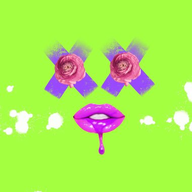 Çağdaş sanat Koleji, kırmızı dudaklar, gül gözler