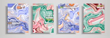 Modern tasarım A4. Soyut çok renkli mermer dokusuna renkli parlak sıvı boyalar. Splash eğilimleri boyalar. Kullanılan tasarım sunumlar, baskı, el ilanı, iş kartları, Davetiyeler, takvimler, siteleri.