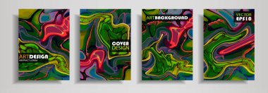 Modern tasarım A4. Soyut çok renkli mermer dokusuna renkli parlak sıvı boyalar. Splash eğilimleri boyalar. Kullanılan tasarım sunumlar, baskı, el ilanı, iş kartları, Davetiyeler, takvimler, siteleri.
