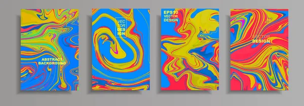 Diseño Moderno Abstract Textura Mármol Multicolor Pinturas Líquidas Brillantes Colores — Vector de stock