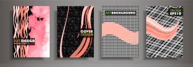 En az tasarım kapakları. Renkli arka plan ayarlayın. Gelecekteki geometrik desenler. Eps10 vektör
