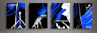 Modern Soyut kapaklar seti. Komik renkli form kompozisyon. Eps10 vektör