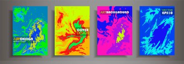Modern Soyut kapaklar seti. Komik renkli form kompozisyon. Eps10 vektör