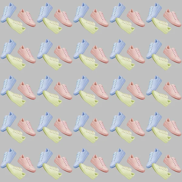 Pastel Kleur Ceder Patroon Kleurrijke Schoenen — Stockfoto