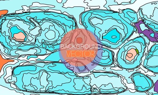 Abstracte Illustratie Achtergrond Met Heldere Elementen Zwarte Omtrek Rond Elementen — Stockvector