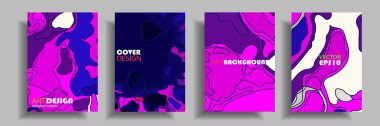Modern tasarım A4. Renkli parlak sıvı boyaların soyut parlak dokusu. Sıçrama eğilimleri boyalar. Kullanılmış tasarım sunumları, baskı, el ilanı, kartvizit, davetiye, takvim, site, ambalaj, kapak.