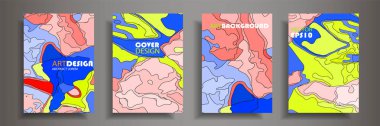 Modern tasarım A4. Renkli parlak sıvı boyaların soyut parlak dokusu. Sıçrama eğilimleri boyalar. Kullanılmış tasarım sunumları, baskı, el ilanı, kartvizit, davetiye, takvim, site, ambalaj, kapak.