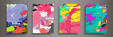 Modern tasarım A4. Renkli parlak sıvı boyaların soyut parlak dokusu. Sıçrama eğilimleri boyalar. Kullanılmış tasarım sunumları, baskı, el ilanı, kartvizit, davetiye, takvim, site, ambalaj, kapak.