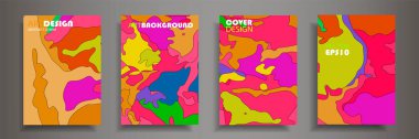 Modern tasarım A4. Renkli parlak sıvı boyaların soyut parlak dokusu. Sıçrama eğilimleri boyalar. Kullanılmış tasarım sunumları, baskı, el ilanı, kartvizit, davetiye, takvim, site, ambalaj, kapak.