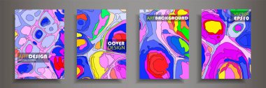 Modern tasarım A4. Renkli parlak sıvı boyaların soyut parlak dokusu. Sıçrama eğilimleri boyalar. Kullanılmış tasarım sunumları, baskı, el ilanı, kartvizit, davetiye, takvim, site, ambalaj, kapak.