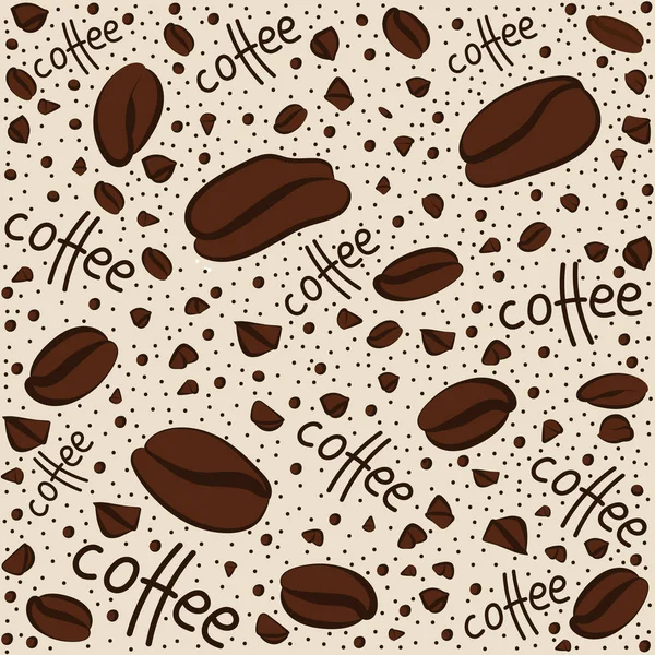 Текстура. Кофейные зерна и слова "кофе ". — стоковый вектор