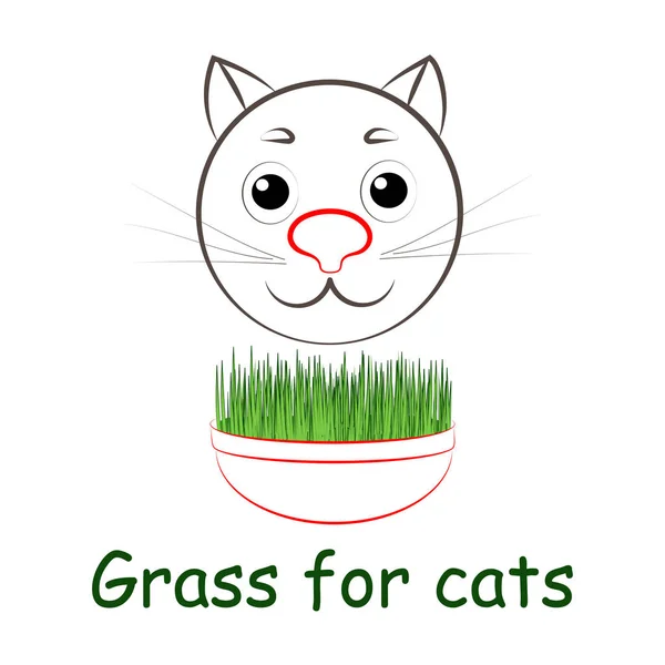 Grass for the cat. — Stock Vector