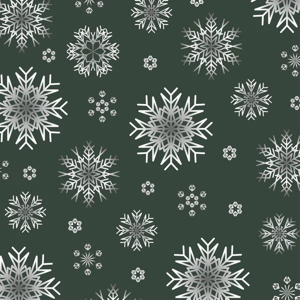 New Year Christmas Texture Light Snowflakes Dark Background Design Element — Stock Vector