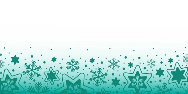 Texture Horizontale Nouvel Noël Étoiles Flocons Neige Confettis Dans Style — Image vectorielle
