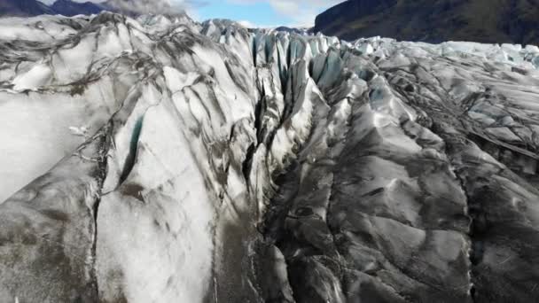 Drone Vliegend Skaftafell Gletsjer Vatnajokull National Park Ijsland — Stockvideo