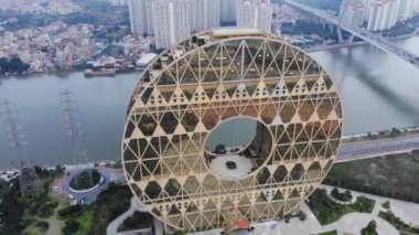 Guangzhou, Çin - Modern mimari Altın Daire (donut))