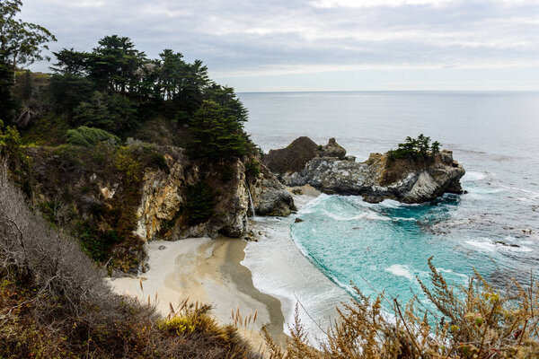 McWay Falls cove located in Big Sur highway road 1, California, USA.