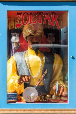 Machine to guess the future Zoltar on a street in San Francisco, California, USA clipart