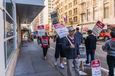 Marriott Union Square Hotel San Francisco, California, ABD giriş işçiler grev