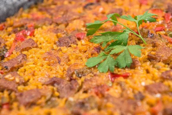 Arroz com costelas de porco ibéricas — Fotografia de Stock