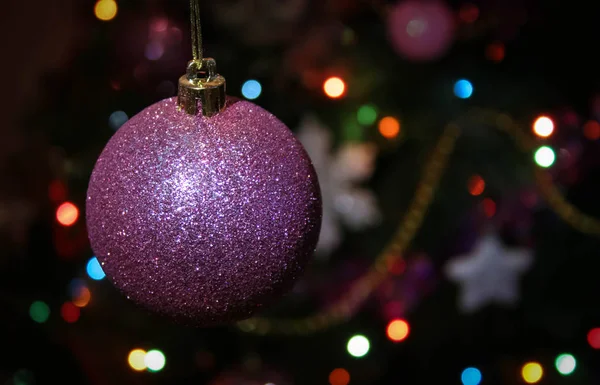 Glitter Ball Christmas Tree Background — Stock Photo, Image