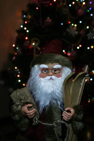 Santa Claus Tree Christmas Background — Stock Photo, Image