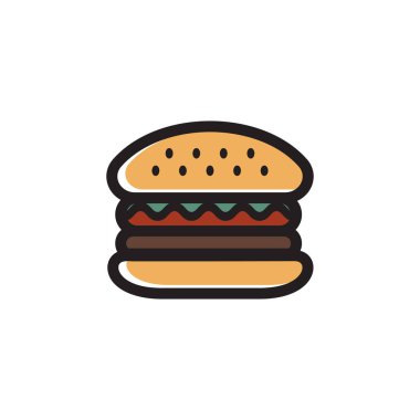 Hamburger simgesinin vektör illüstrasyonu