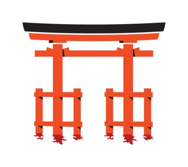 Japon torii kapısının vektör illüstrasyonu