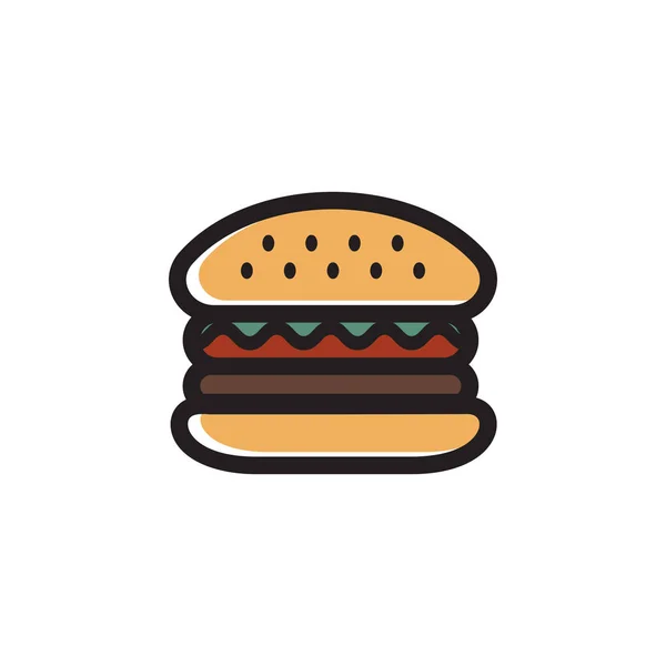 Ilustracja Wektorowa Ikony Burgera — Wektor stockowy