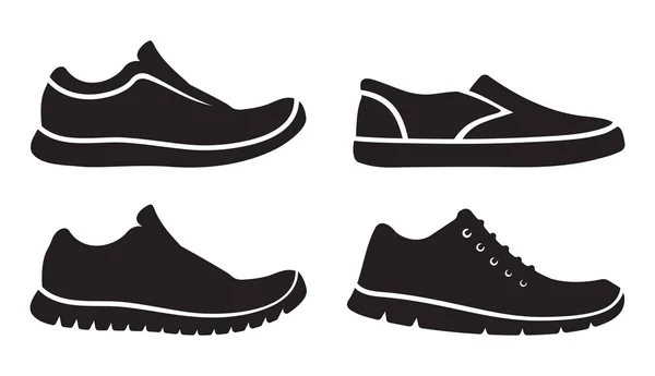 Ilustração Vetorial Dos Diferentes Modelos Sapatos — Vetor de Stock