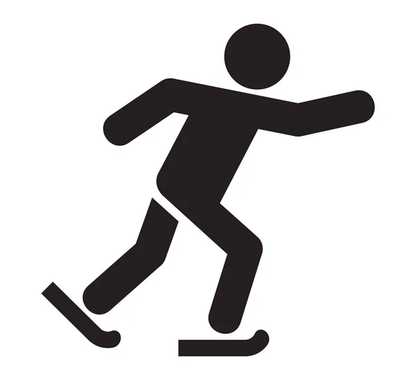 Vector Illustratie Van Het Zwarte Silhouet Schaatsen — Stockvector