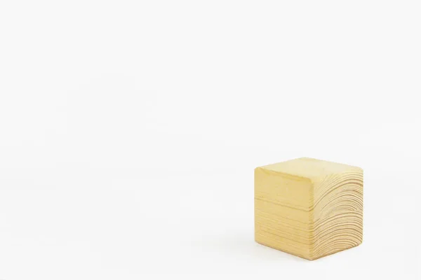 Cubo decorativo de madera con patrones de divorcios sobre fondo blanco — Foto de Stock