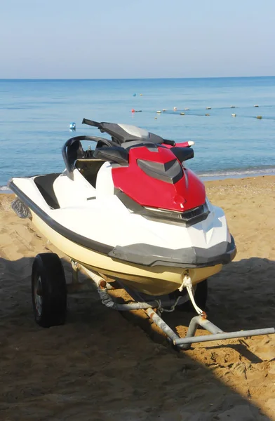 sea motorcycle jetski scooter on a background of blue sea