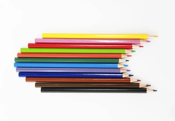 Színes fa ceruza a rajz fehér háttér — Stock Fotó