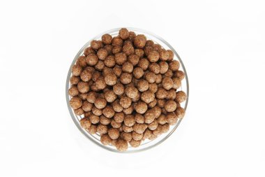 cam tabak kahvaltı için çikolata Mısır topları