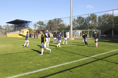 Antalya, Türkiye. 25 Aralık 2018. Açık bir stadyumda futbolcular için bir oturum eğitimi 