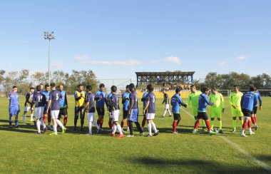 Antalya, Türkiye. 25 Aralık 2018. Açık bir stadyumda futbolcular için bir oturum eğitimi 