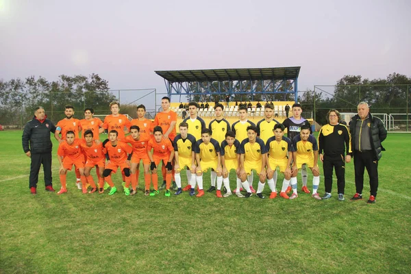 Antalya Törökország December 2018 Tanfolyamok Képzése Futballisták Számára Nyitott Stadionban — Stock Fotó