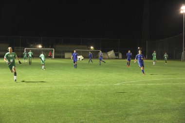 Antalya, Türkiye. 25 Aralık 2018. Açık bir stadyumda futbolcular için bir oturum eğitimi 