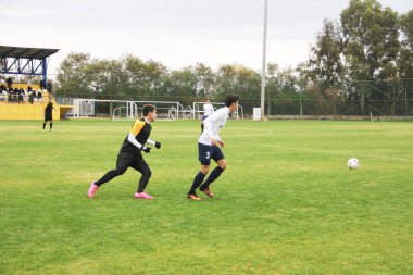 Antalya, Türkiye. 25 Aralık 2018. Açık bir stadyumda futbolcular için bir oturum eğitimi 
