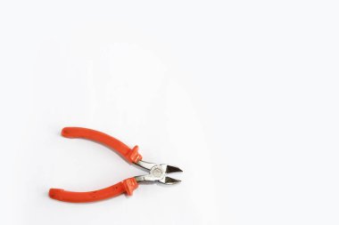 eski paslı pliers araçları, turuncu saplı metal kesme pliers