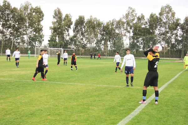 Antalya Türkiye Aralık 2018 Açık Bir Stadyumda Futbolcular Için Bir — Stok fotoğraf