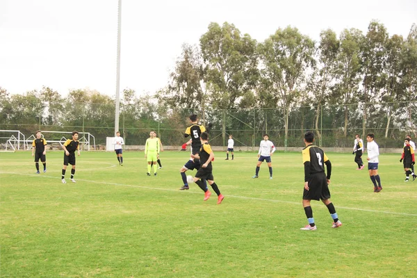 Antalya Türkiye Aralık 2018 Açık Bir Stadyumda Futbolcular Için Bir — Stok fotoğraf