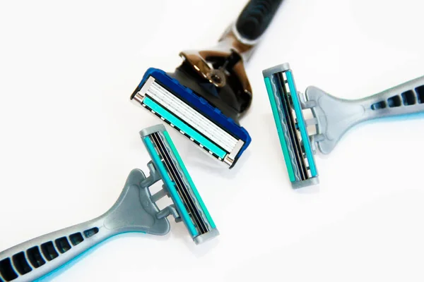 Shaving Machines Metal Blades White Background — Stock Photo, Image