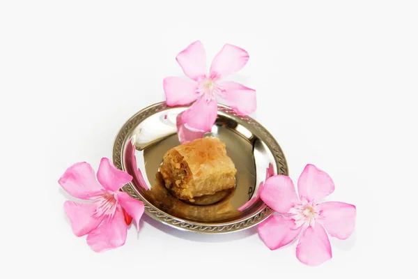 Baklava Dulce Turco Oriental Tradicional Plato Decorativo — Foto de Stock