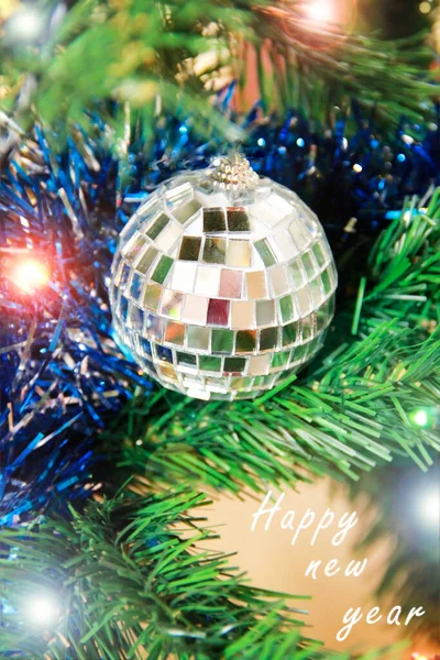 Shiny Christmas Toys Balls Tree — Stock Photo, Image